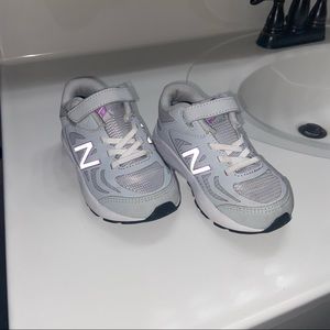 Little girls new balance Velcro tennis shoes